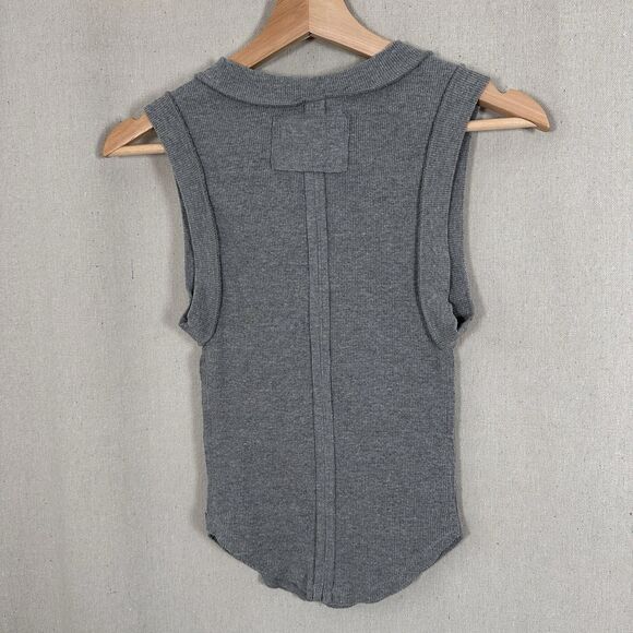We The Free Kate Tank Top Gray Ribbed Sleeveless Muscle Tee Size XS - Picture 8 of 9